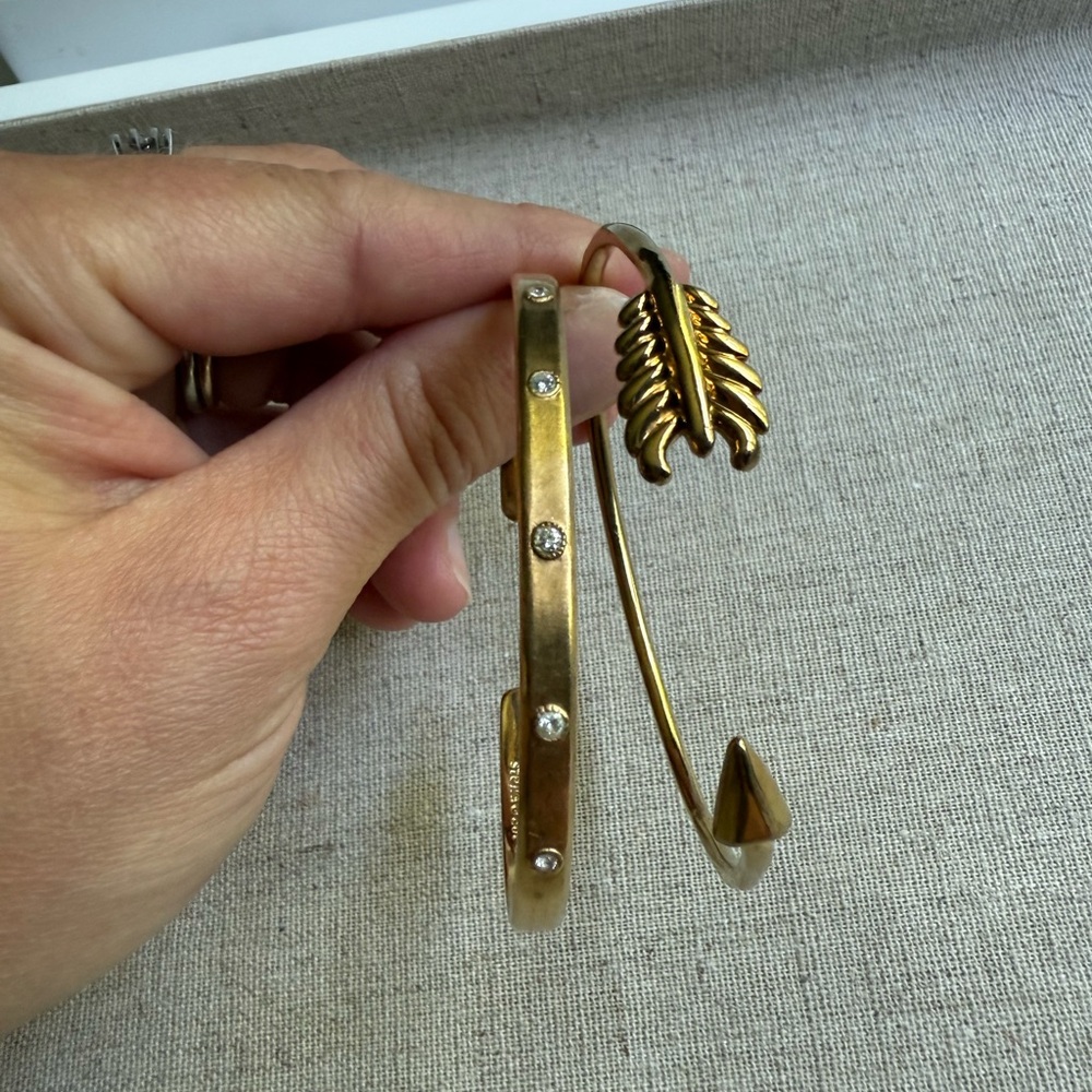 Stella & Dot Gold Cuff Bracelet with Crystal Accents